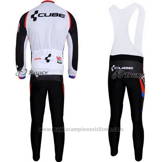 2011 Abbigliamento Ciclismo Cube Nero e Bianco Manica Lunga e Salopette